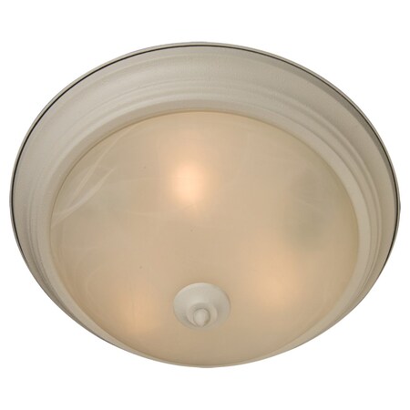 Maxim Three Light Textured White Marble Glass Bowl Flush Mount 5842MRTW